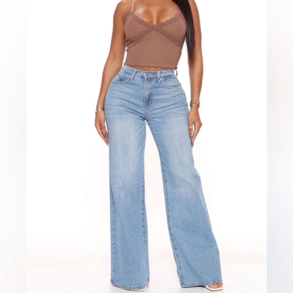Fashion Nova Blue Wide Leg Jeans